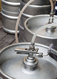 kegs with tubing